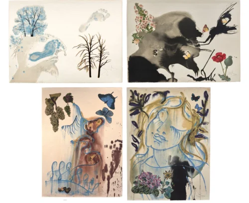 Salvador Dalí 4 seasons, based on motives (copyrighted modern print 2012)